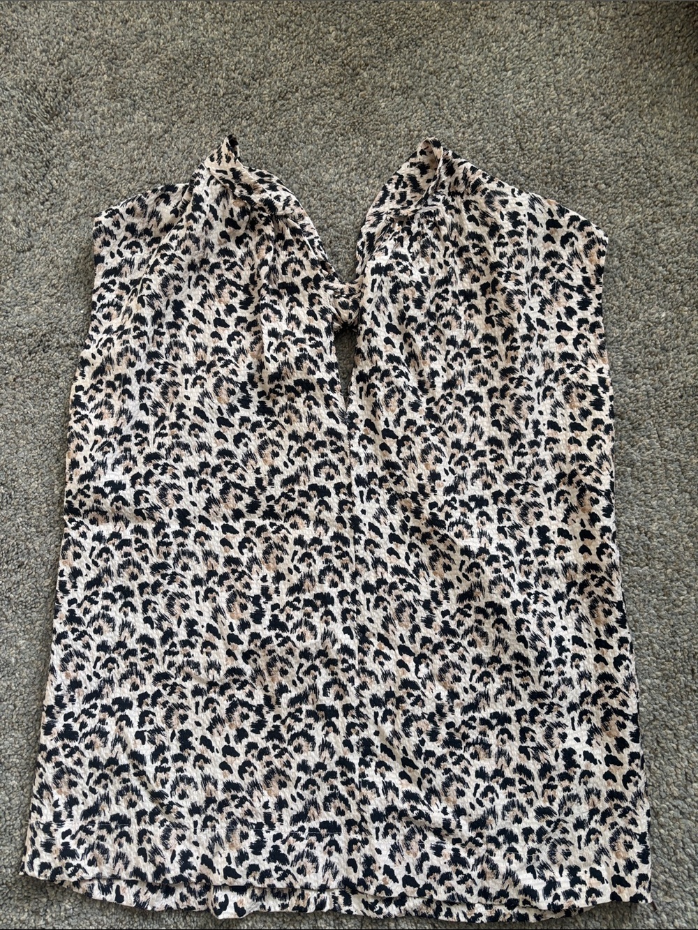 Women's Leopard Print V-Neck Camisole - Beige/Black